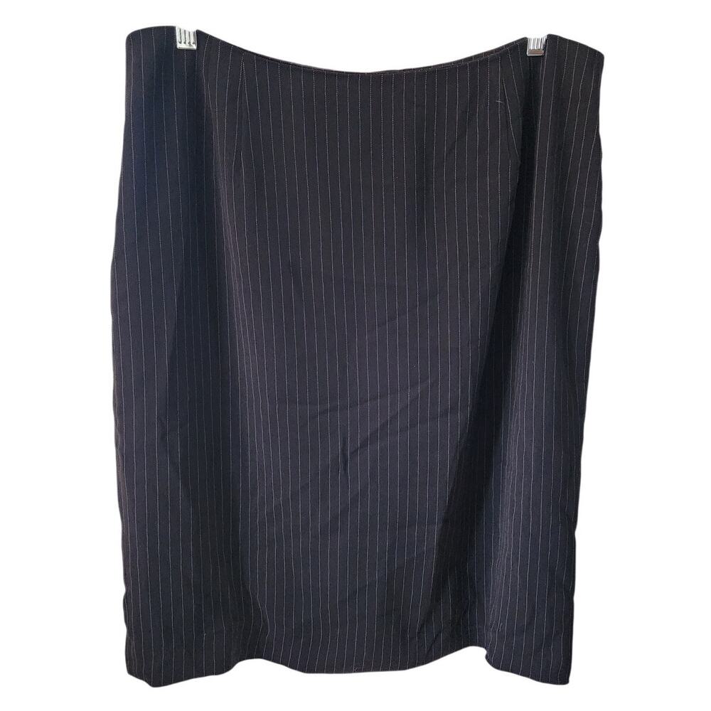 Jones New York Black Pin Stripe Pencil Straight Skirt Plus Size 16